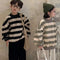 Leandro Stripe Oversized Sweatshirt (Khaki Oat)